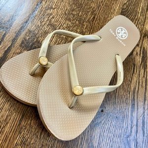 Tory Burch Tan Flip Flops